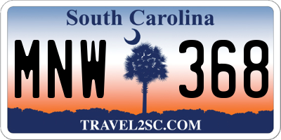 SC license plate MNW368