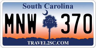 SC license plate MNW370