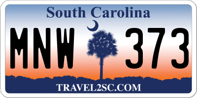 SC license plate MNW373