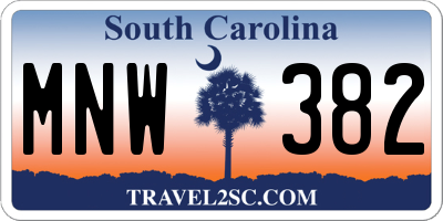 SC license plate MNW382