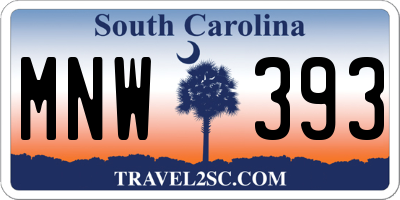 SC license plate MNW393