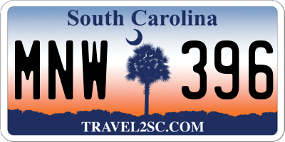 SC license plate MNW396