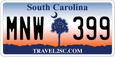 SC license plate MNW399