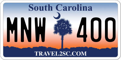 SC license plate MNW400