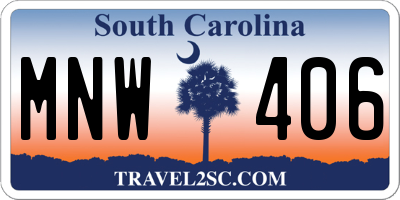SC license plate MNW406