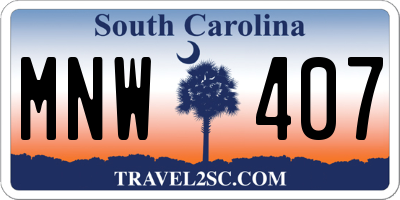 SC license plate MNW407