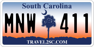SC license plate MNW411