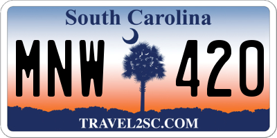 SC license plate MNW420