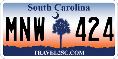 SC license plate MNW424