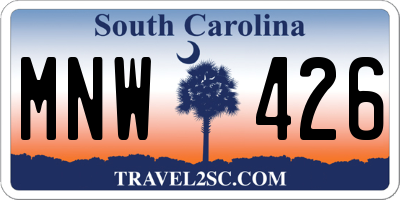 SC license plate MNW426