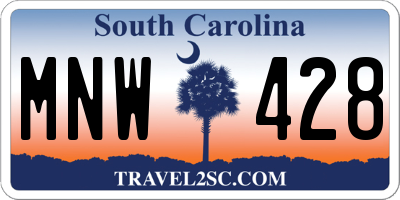 SC license plate MNW428