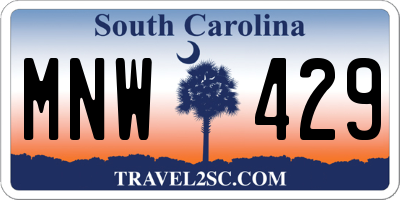 SC license plate MNW429