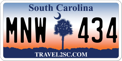 SC license plate MNW434