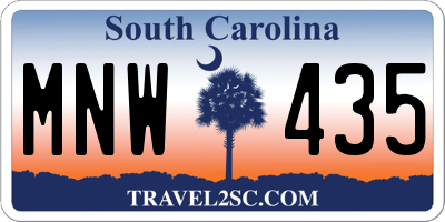 SC license plate MNW435