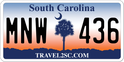 SC license plate MNW436