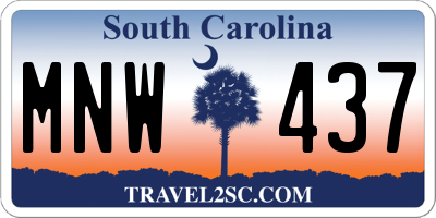 SC license plate MNW437
