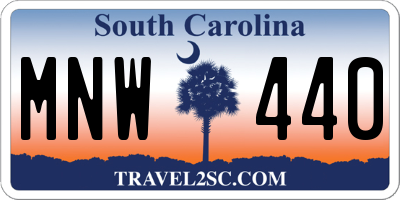SC license plate MNW440