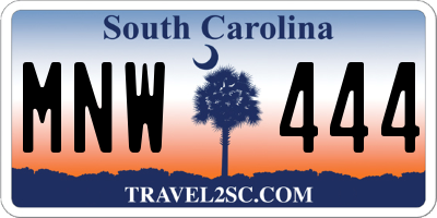 SC license plate MNW444