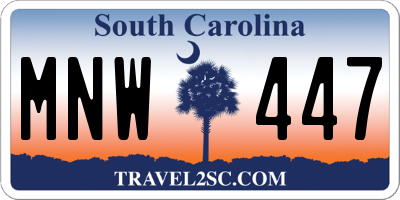 SC license plate MNW447