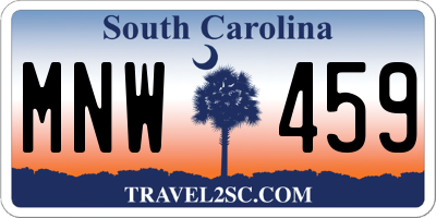 SC license plate MNW459