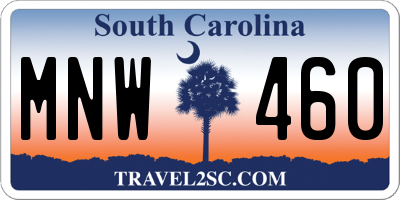 SC license plate MNW460