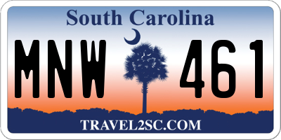 SC license plate MNW461