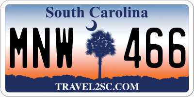 SC license plate MNW466