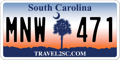 SC license plate MNW471