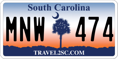 SC license plate MNW474