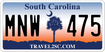 SC license plate MNW475