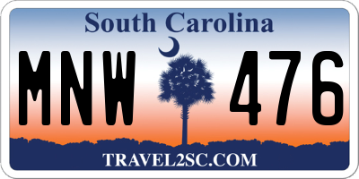 SC license plate MNW476
