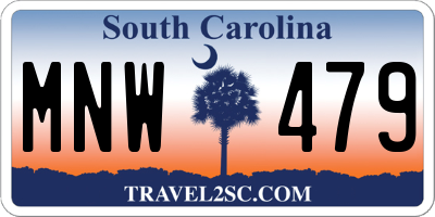 SC license plate MNW479