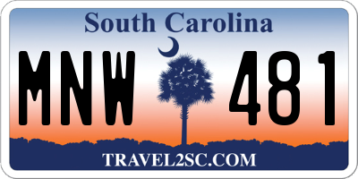 SC license plate MNW481