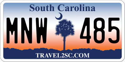 SC license plate MNW485