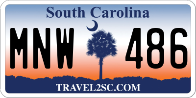 SC license plate MNW486