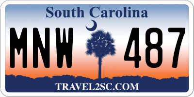 SC license plate MNW487