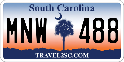 SC license plate MNW488