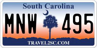 SC license plate MNW495