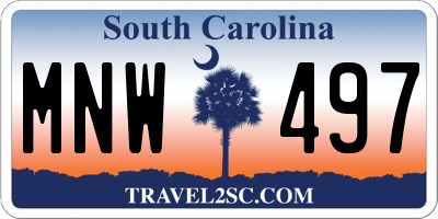 SC license plate MNW497