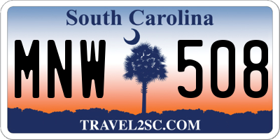 SC license plate MNW508