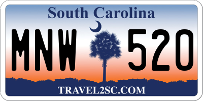 SC license plate MNW520