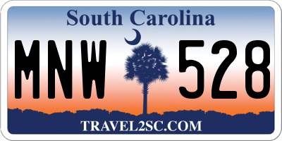 SC license plate MNW528