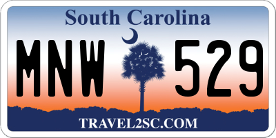 SC license plate MNW529