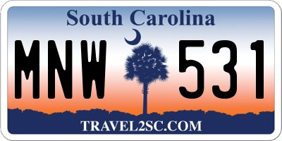 SC license plate MNW531