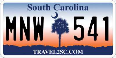 SC license plate MNW541