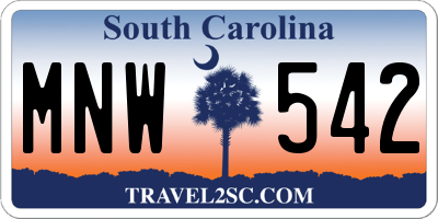 SC license plate MNW542