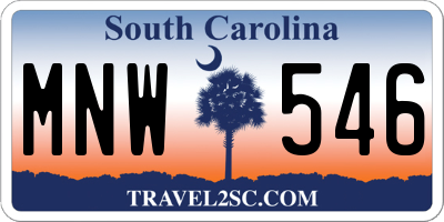 SC license plate MNW546