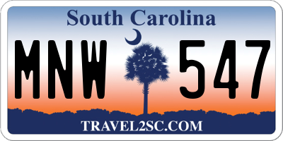 SC license plate MNW547