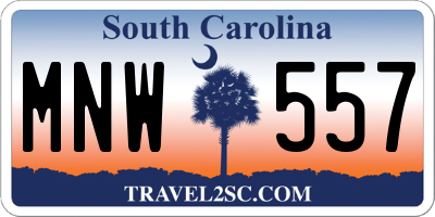 SC license plate MNW557