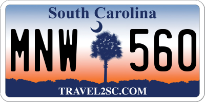 SC license plate MNW560